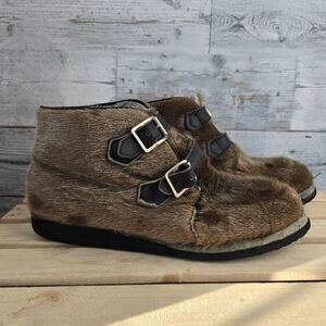 Vintage Blondo Canada Real Fur Buckle Winter Boots Size 8